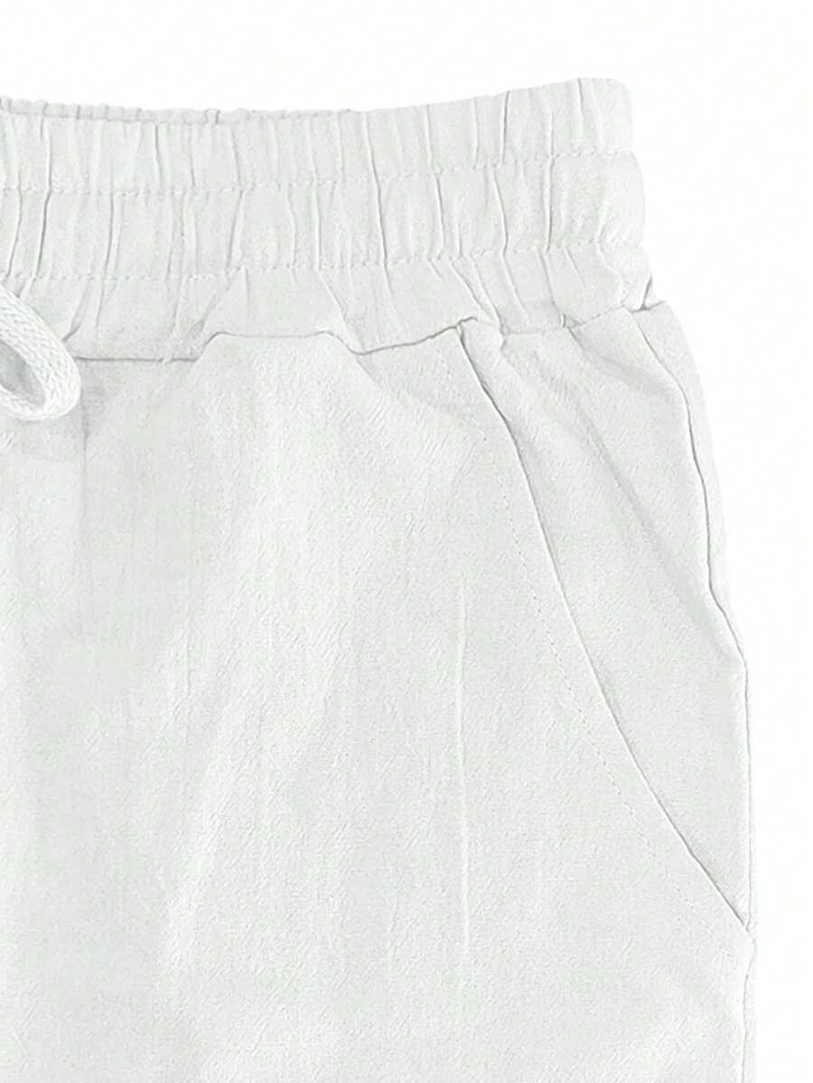 Pantalon léger en lin avec cordon