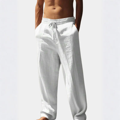 Pantalon léger en lin avec cordon