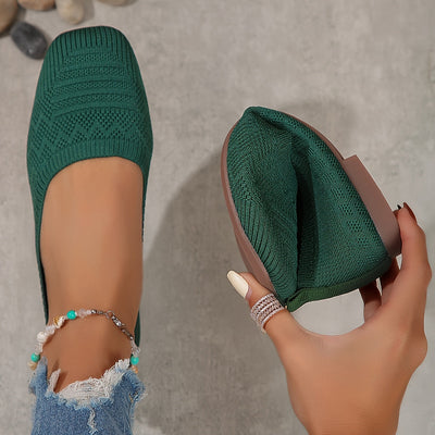 Élégance Noire - Ballerines Tissu Tissé Confort