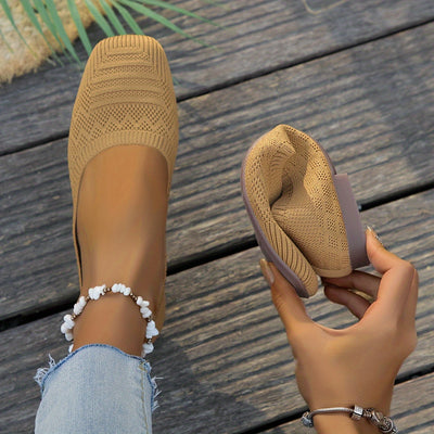 Élégance Noire - Ballerines Tissu Tissé Confort