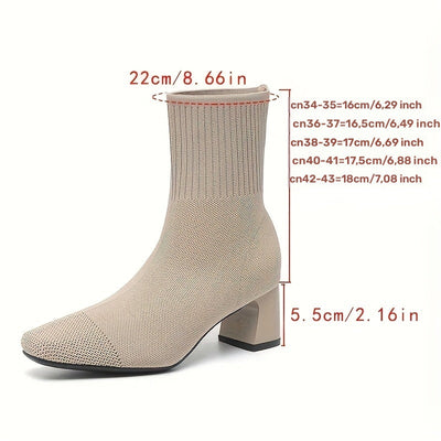 Paulette™ – Bottines tricot confortables à talon stable et souple