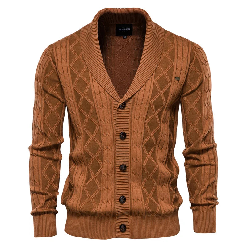 Cardigan pur hommes avec boutons