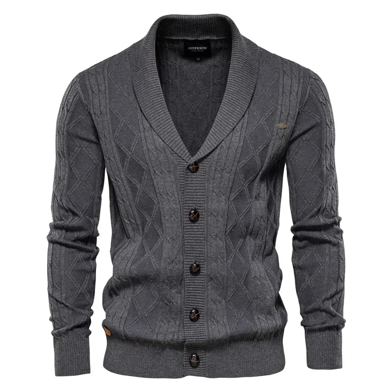 Cardigan pur hommes avec boutons